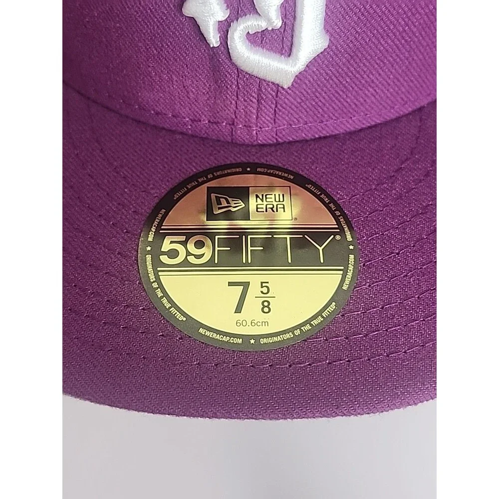 New Jersey New Era 59Fifty Purple Grape Hat Cap NJ Size 7 5/8 New